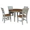 International Concepts Round 44 in Round Top Dining Table with 4 Ladderback Chairs, Hickory/Stone, 44 in W, 44 in L, Wood K41-144R-C57-4 - alternate 1